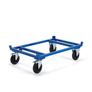 Niski bezpieczny wózek paletowy FRAME, 500 kg, koła gumowe Ø 200 mm, 1200x800x305 mm