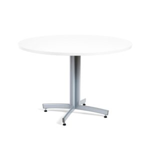 Okrągły stół do stołówki SANNA, Ø1100x720 mm, srebrny/biały
