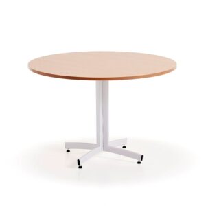 Okrągły stół do stołówki SANNA, Ø1100x720 mm, biały/buk