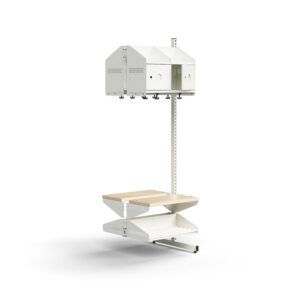 Moduł szatniowy ENTRY, moduł dodatkowy, półki na buty, ławka, 4 metalowe drzwi, możliwość znakowania