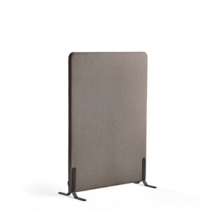 Ścianka podłogowa ZONE, 1360x1000x46 mm, tkanina Hush, czarne podstawy, jasnobrązowy