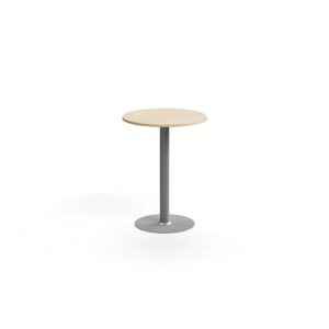 Stół barowy ALVA, Ø700x900 mm, laminat wysokociśnieniowy, srebrny/brzoza