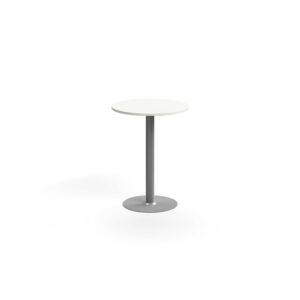 Stół barowy ALVA, Ø700x900 mm, laminat wysokociśnieniowy, srebrny/biały