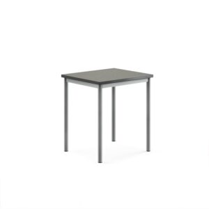 Stół SONITUS, 700x600x760 mm, ciemnoszare linoleum, szary aluminium