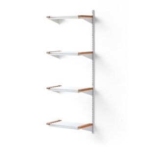 Stojak na obuwie JEPPE, 4 półki, moduł dodatkowy, 1790x600x310 mm, biały/dąb