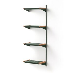Stojak na obuwie JEPPE, 4 półki, moduł dodatkowy, 1790x600x310 mm, zielony/dąb