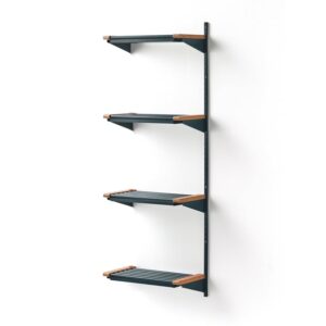 Stojak na obuwie JEPPE, 4 półki, moduł dodatkowy, 1790x600x310 mm, niebieski/dąb