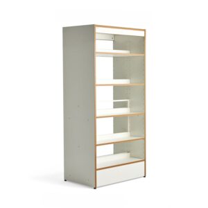 Regał biblioteczny STORY, moduł podstawowy, dwustronny, 1920x922x585 mm, 5 półek, biały