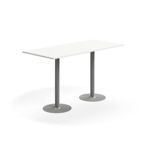 Stół barowy ALVA, 1800x800x1000 mm, laminat wysokociśnieniowy, srebrny/biały