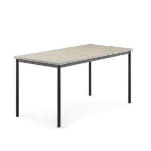 Stół SONITUS, 1600x800x760 mm, jasnoszare linoleum, antracyt