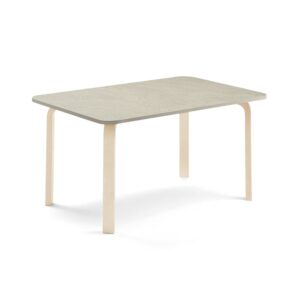Stół ELTON, 1200x600x590 mm, szare linoleum, brzoza