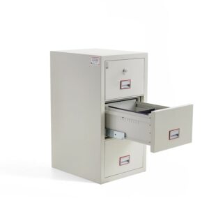 Ognioodporna szafka kartotekowa COVER, 120 min., 3 szuflady, zamek na klucz, 1210x570x700 mm