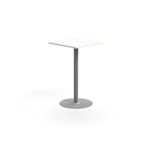 Stół barowy VERTICUS, 700x700x1100 mm, biały/srebrny