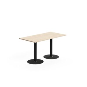 Stół ALVA, 1400x700x720 mm, montaż do podłogi, laminat wysokociśnieniowy, czarny/brzoza