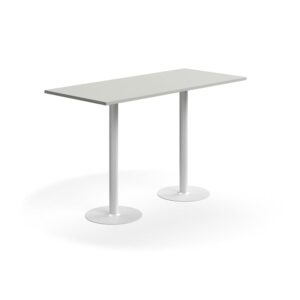 Stół barowy VERTICUS, 1800x800x1100 mm, jasnoszary/biały