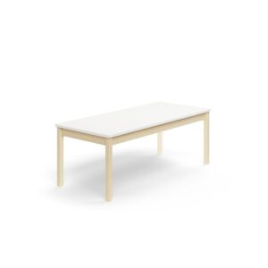 Stół DECIBEL, 1600x700x590 mm, HPL redukujący hałas, brzoza/biały