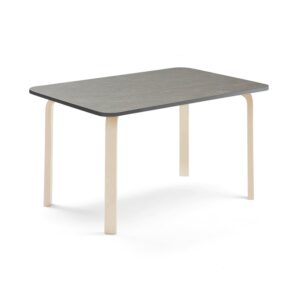 Stół ELTON, 1200x700x640 mm, ciemnoszare linoleum, brzoza