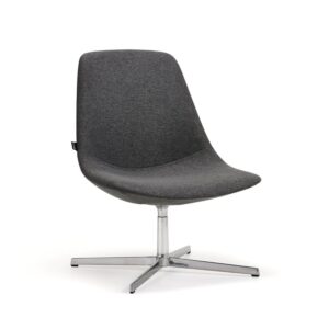 Fotel LANGLEY, szczotkowane aluminium/antracyt