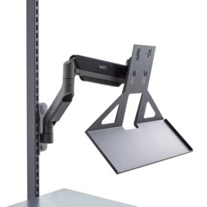 Uchwyt na monitor do stołu roboczego ROBUST/SOLID/VERVE, z półką na klawiaturę, regulowane ramię