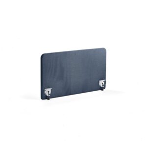 Ścianka biurkowa ZONE, białe uchwyty, 1200x650x36 mm, tkanina Hush, granatowy