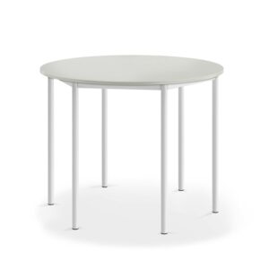 Stół BORÅS, okrągły, Ø1200x900 mm, laminat szary, biały