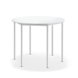 Stół BORÅS, okrągły, Ø1200x900 mm, laminat biały, biały