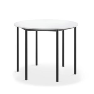 Stół BORÅS, okrągły, Ø 1200x900 mm, laminat biały, antracyt