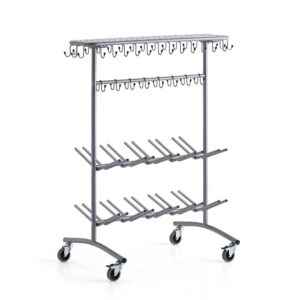 Mobilny wieszak na ubrania i buty NELLY, srebrny