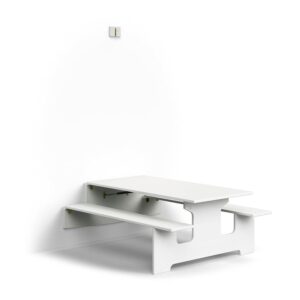 Ścienny stół składany LUCAS, 1400x1205x580 mm, laminat, biały/szary