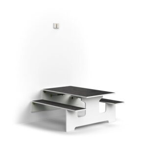 Ścienny stół składany LUCAS, 1200x1205x580 mm, linoleum, biały/ciemnoszary