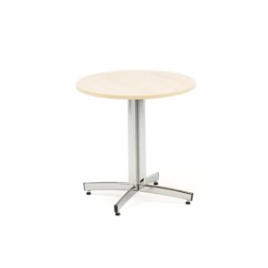 Okrągły stół do stołówki SANNA, Ø700x720 mm, chrom/brzoza