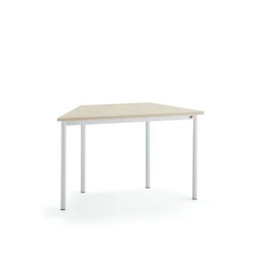 Biurko SONITUS TRAPETS, 1200x600x720 mm, beżowe linoleum, biały