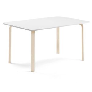 Stół ELTON, 1800x800x710 mm, biały laminat, brzoza