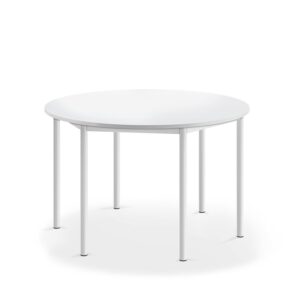 Stół SONITUS, okrągły, Ø1200x720 mm, laminat HPL biały, biały