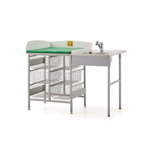 Przewijak NEIL, z koszykami, zlew z prawej, 1400x800 mm