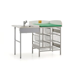 Przewijak NEIL, z koszykami, zlew z lewej, 1400x800 mm