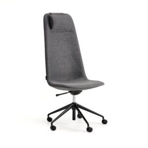 Krzesło LANGLEY, wysokie siedzisko, koła, czarny/antracyt