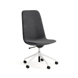 Krzesło LANGLEY, średnie siedzisko, koła, biały/antracyt