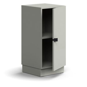 Szafa QBUS, 1 półka, cokół, uchwyt, 868x400x420 mm, jasnoszary