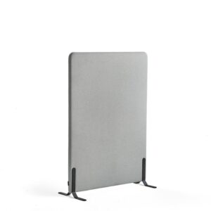 Ścianka podłogowa ZONE, 1360x1000x46 mm, tkanina Etna, jasnoszary, czarne podstawy