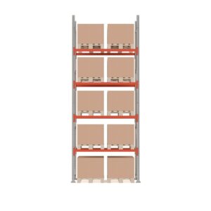 Regał paletowy ULTIMATE, moduł podstawowy, 5000x1850x1100 mm, 10 palet, 1000 kg/paleta