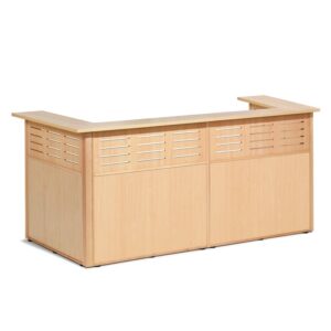 Lada recepcyjna TREAT, model U, 4 sekcje, 2550x1290x1200 mm, buk