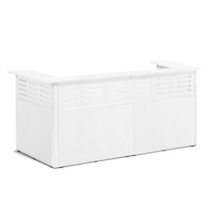 Lada recepcyjna TREAT, model U, 4 sekcje, 2550x1290x1200 mm, biały