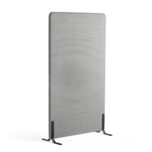 Ścianka podłogowa ZONE, 1700x1000x46 mm, tkanina Etna, czarne podstawy, jasnoszary