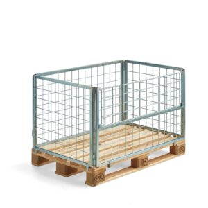 Kosz paletowy VOLUME, 1200x800x660 mm, otwieranie na dłuższym boku