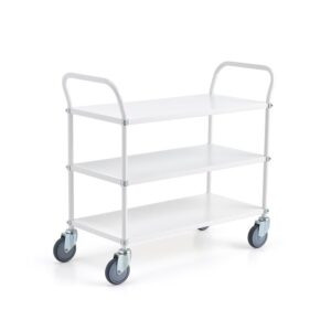 Wózek półkowy TRANSIT, 3 półki, 900x440 mm, biały