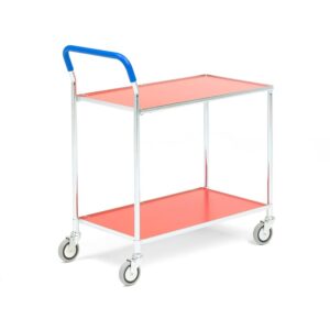 Wózek PUSH z półkami, 100 kg, 760x430x960 mm, czerwony