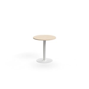 Stół ALVA, Ø700x720 mm, laminat wysokociśnieniowy, biały/brzoza