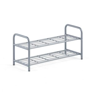 Stojak na obuwie OLDHAM, 800x350x390 mm, srebrny