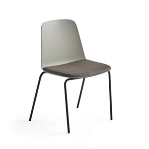 Krzesło LANGFORD, proste nogi, szary/brązowy